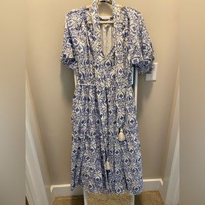 Mille Dress- long blue dress with belt